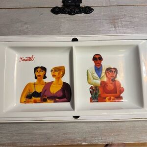Knuttel Collection Divided Serving Dish "The Waiting Game" 14"x7"-New